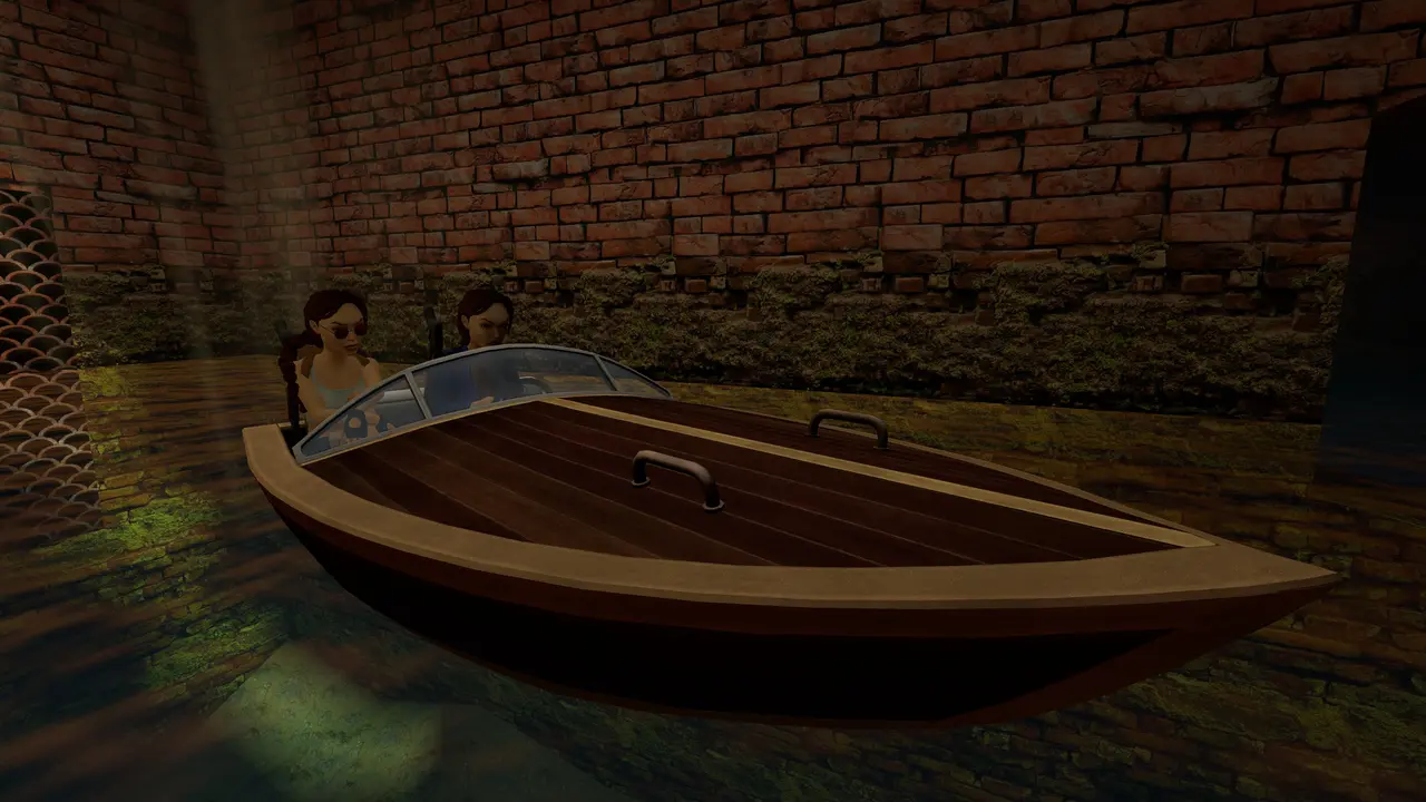 Two Laras on a boat in Venice TR2 Multiplayer
