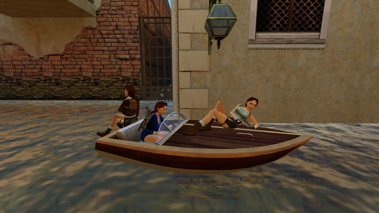 Laras relaxing on a boat in Venice TR2 Multiplayer