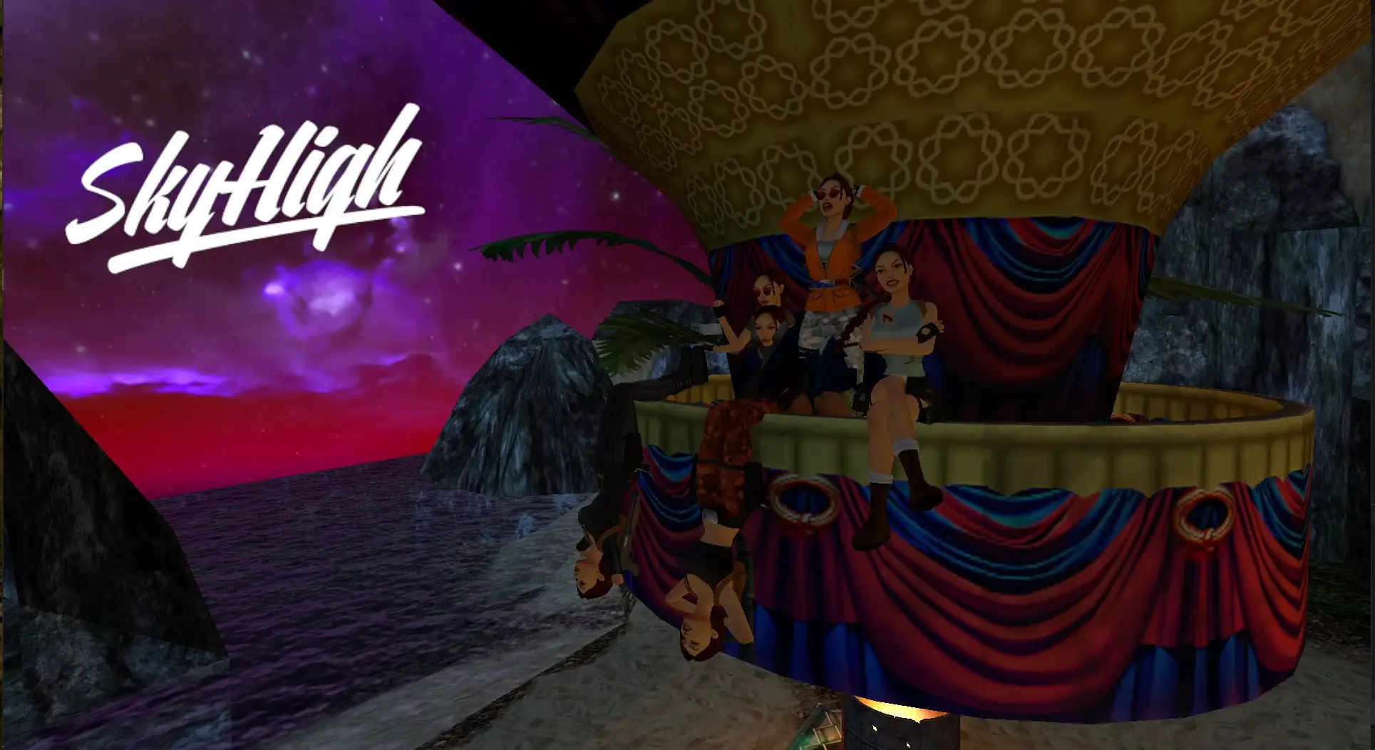 Hot air balloon in Reunion level TR3 Multiplayer