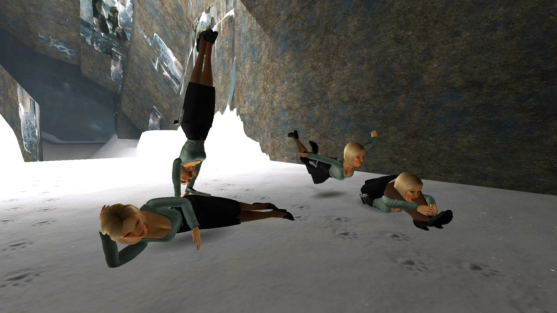 Natla costume acrobatics in Antarctica TR3 Multiplayer