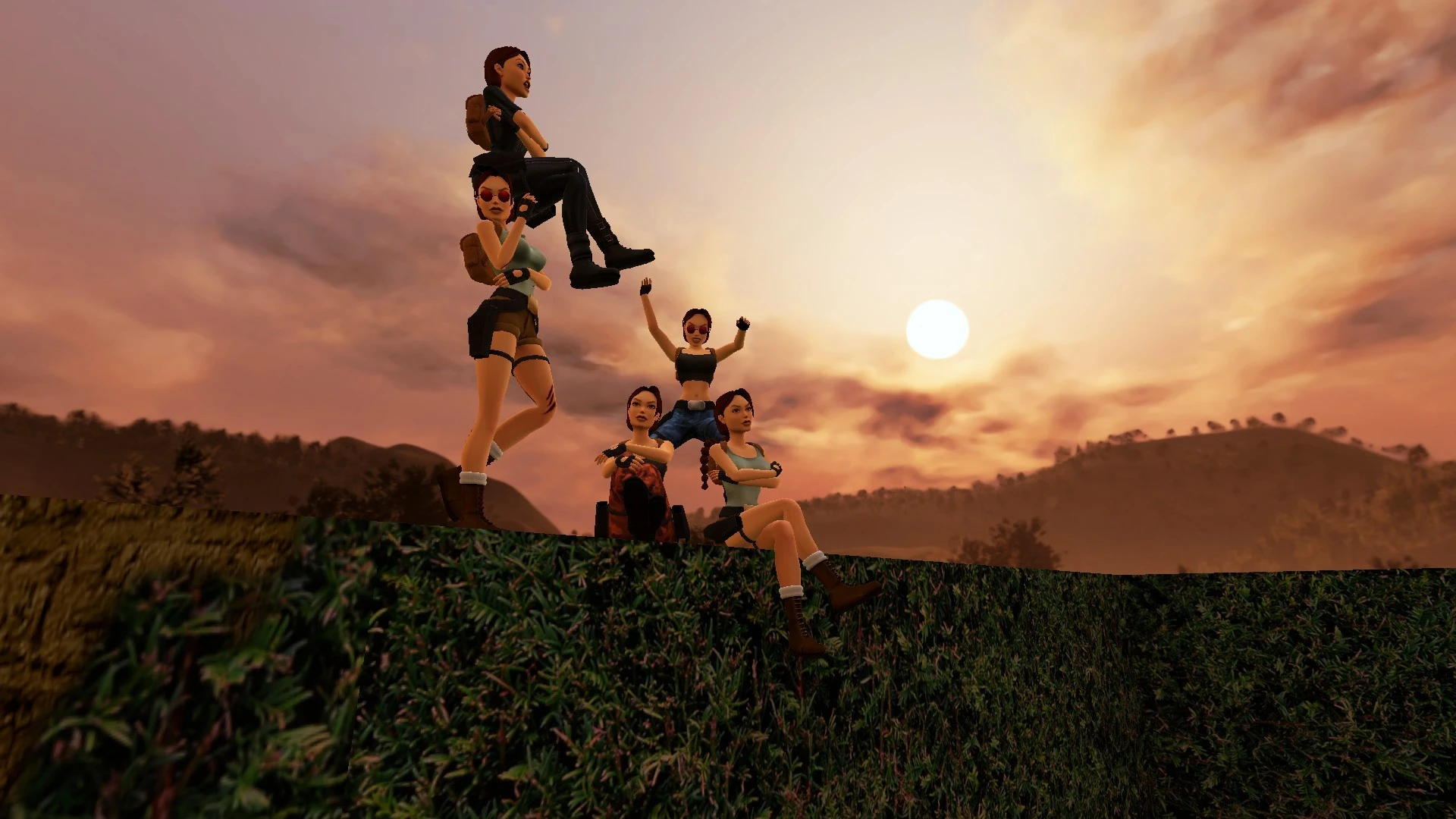 Group sunset pose in India TR3 Multiplayer