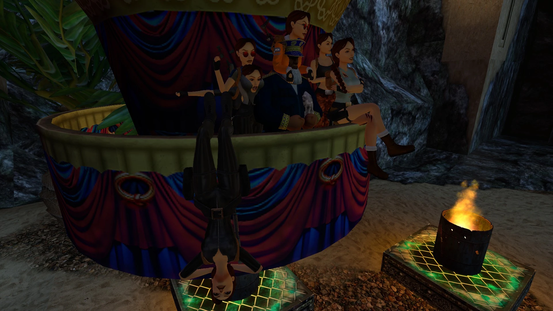 Group on the carousel in South Pacific TR3 Multiplayer