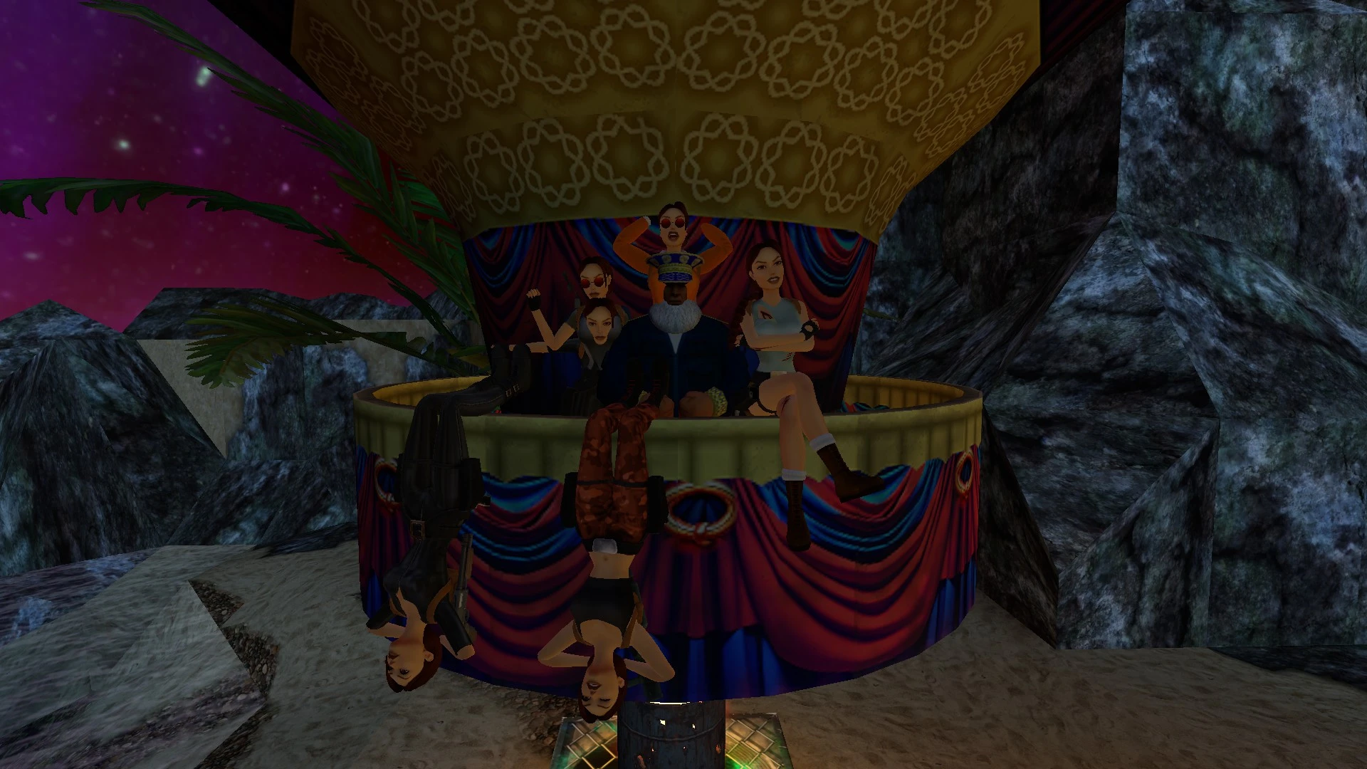 Group on the carousel in South Pacific TR3 Multiplayer