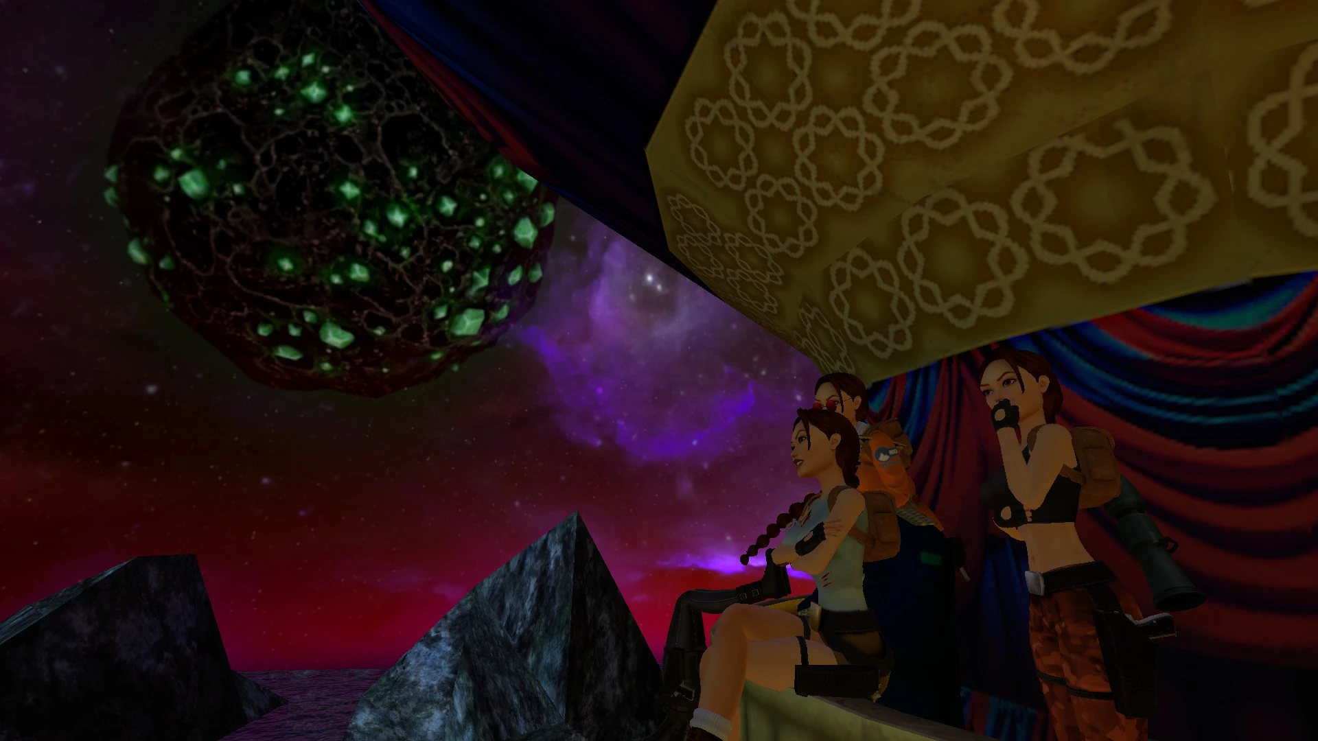 Group by the meteor in South Pacific TR3 Multiplayer