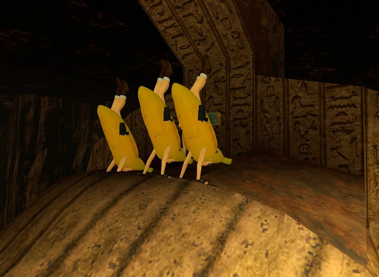 Banana costume handstand in the tomb TR4 Multiplayer
