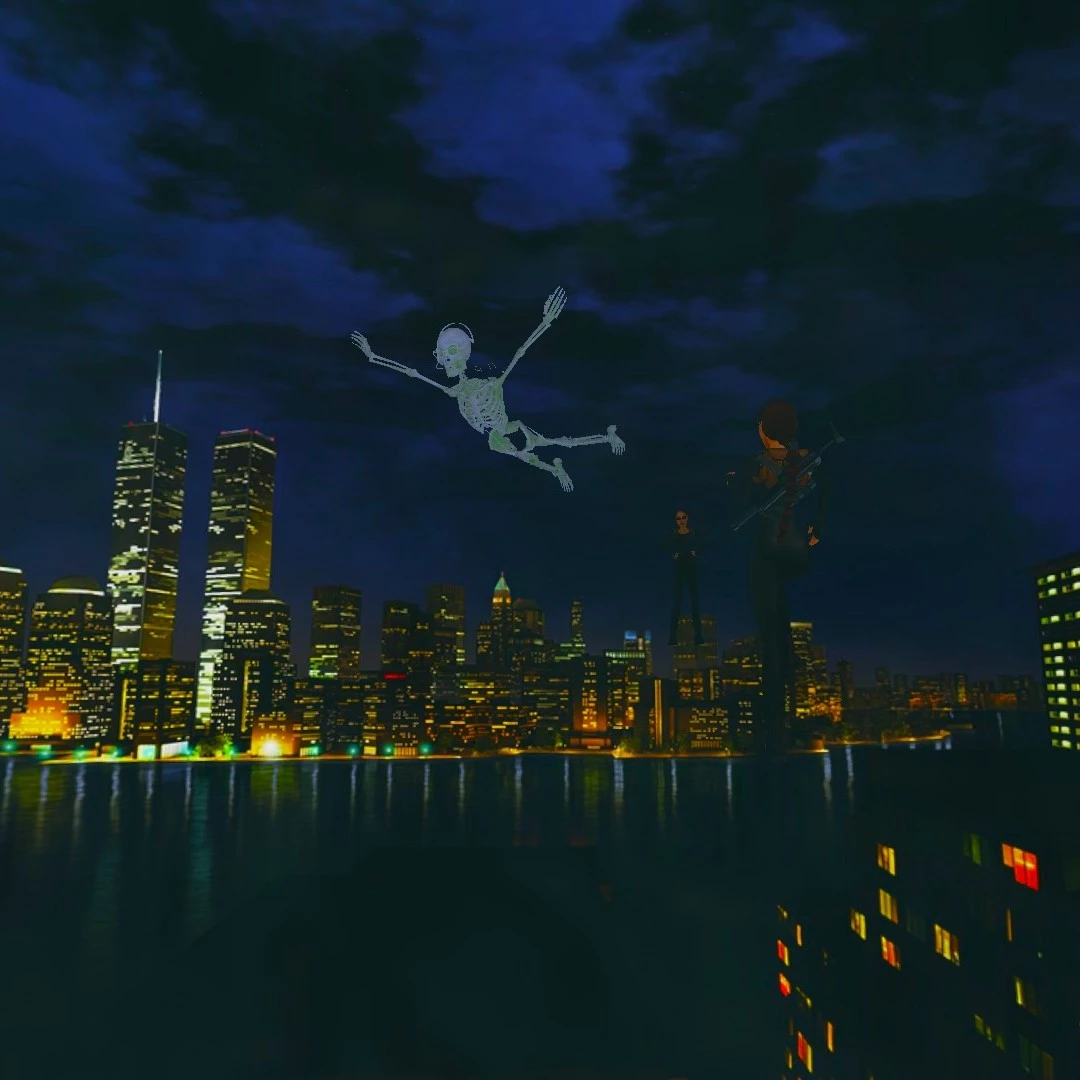 Skeleton costume jump at VCI TR5 Multiplayer