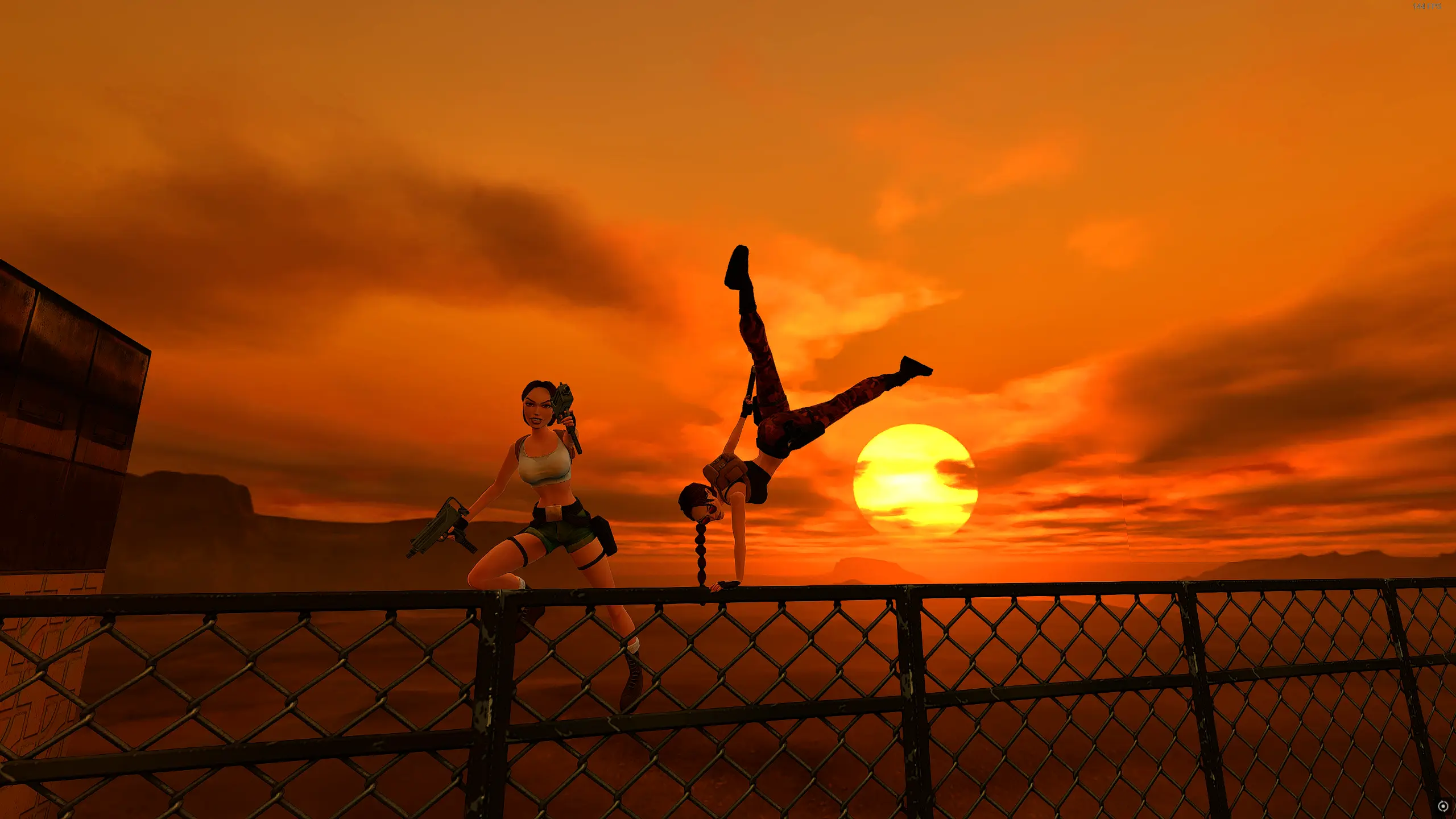 Group poses in Nevada Desert TR3 Multiplayer