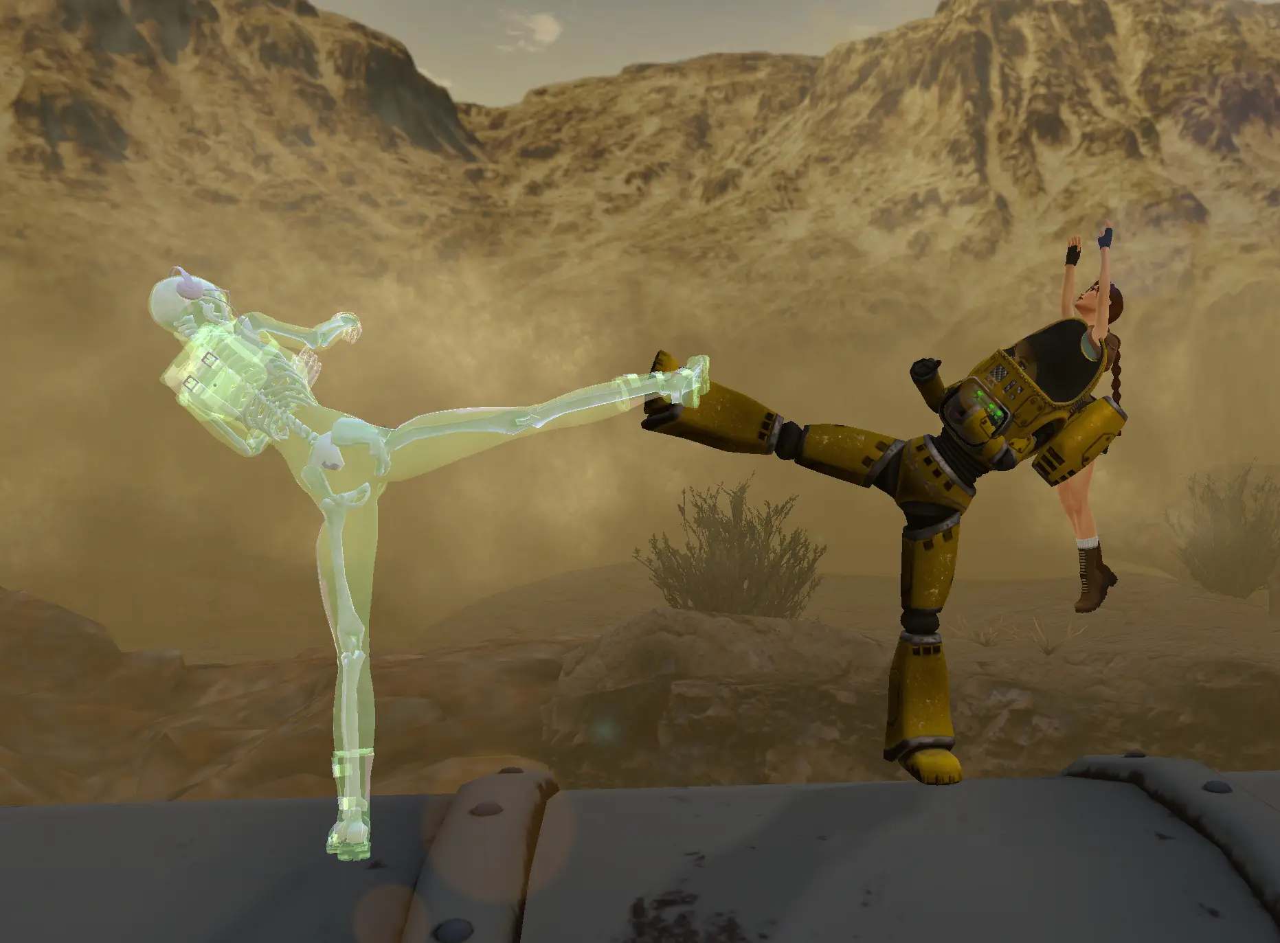 Ghost and mech duo in Nevada TR3 Multiplayer