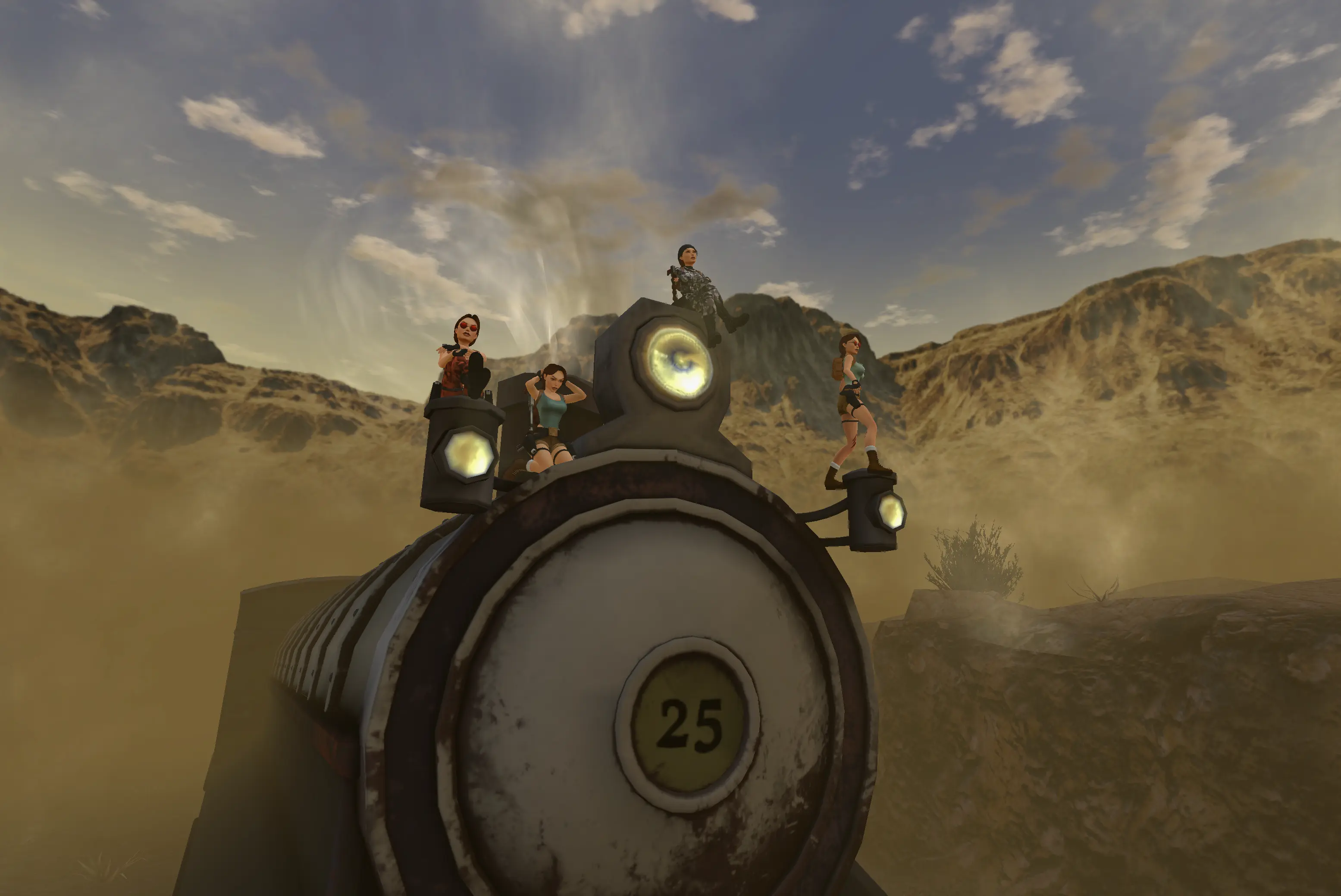 On top of train in Nevada TR3 Multiplayer