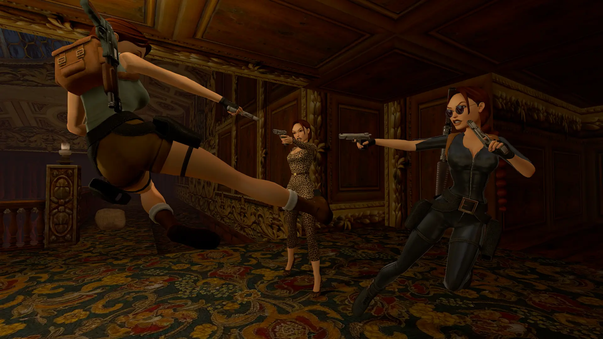 Action in Croft Manor room