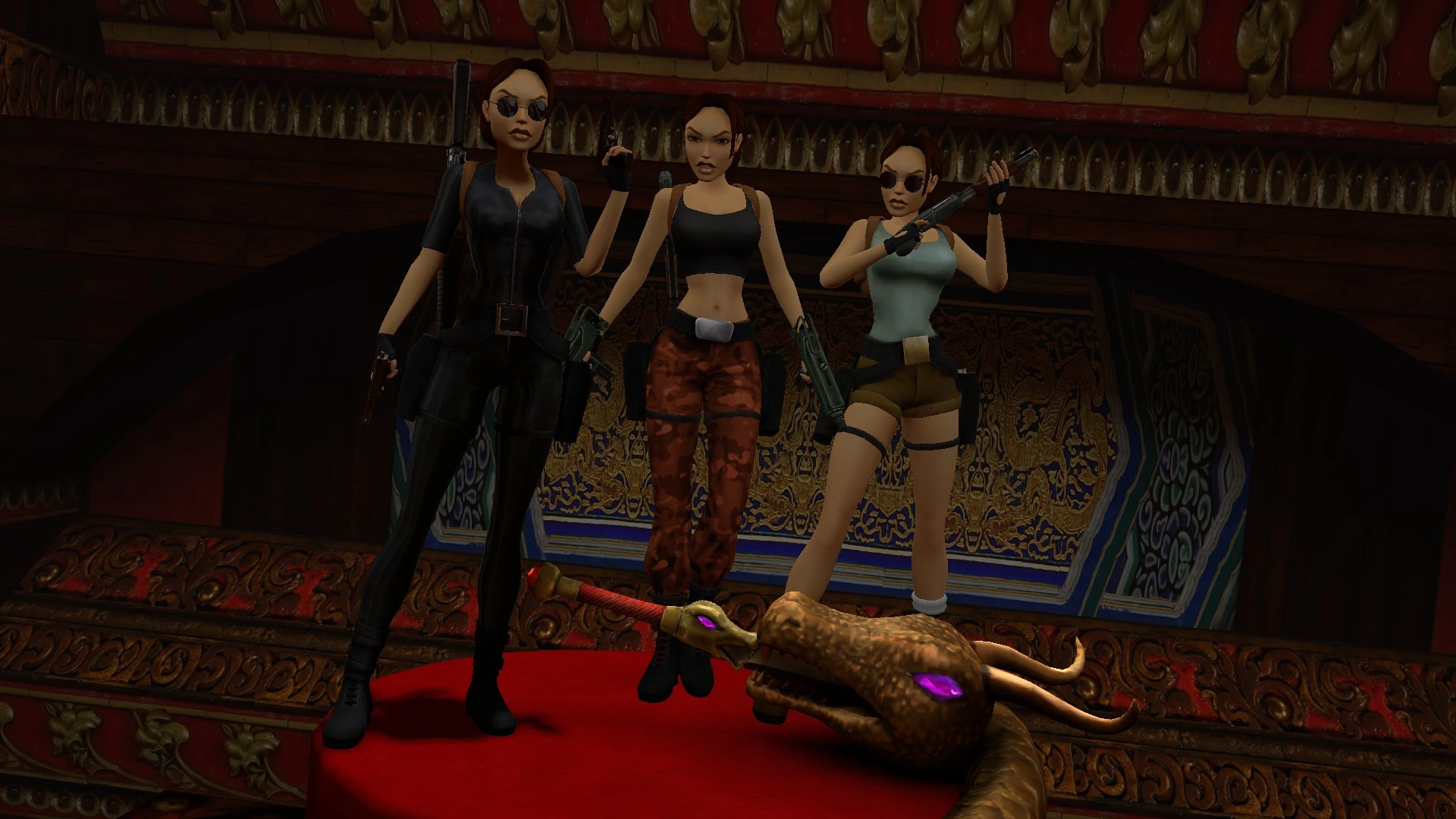 Squad at Dragon temple TR2 Multiplayer