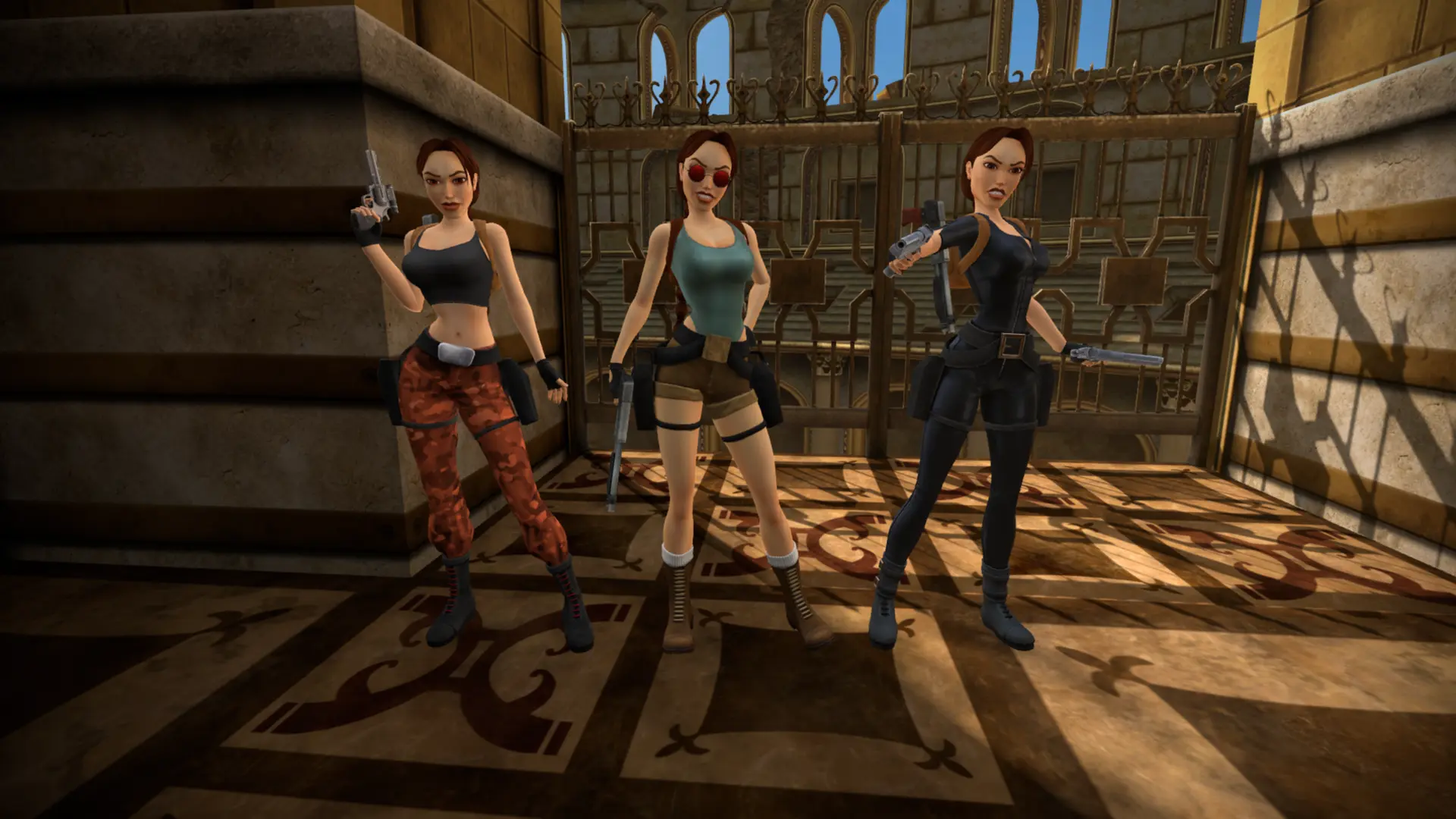 Trio at gate in Venice TR2 Multiplayer