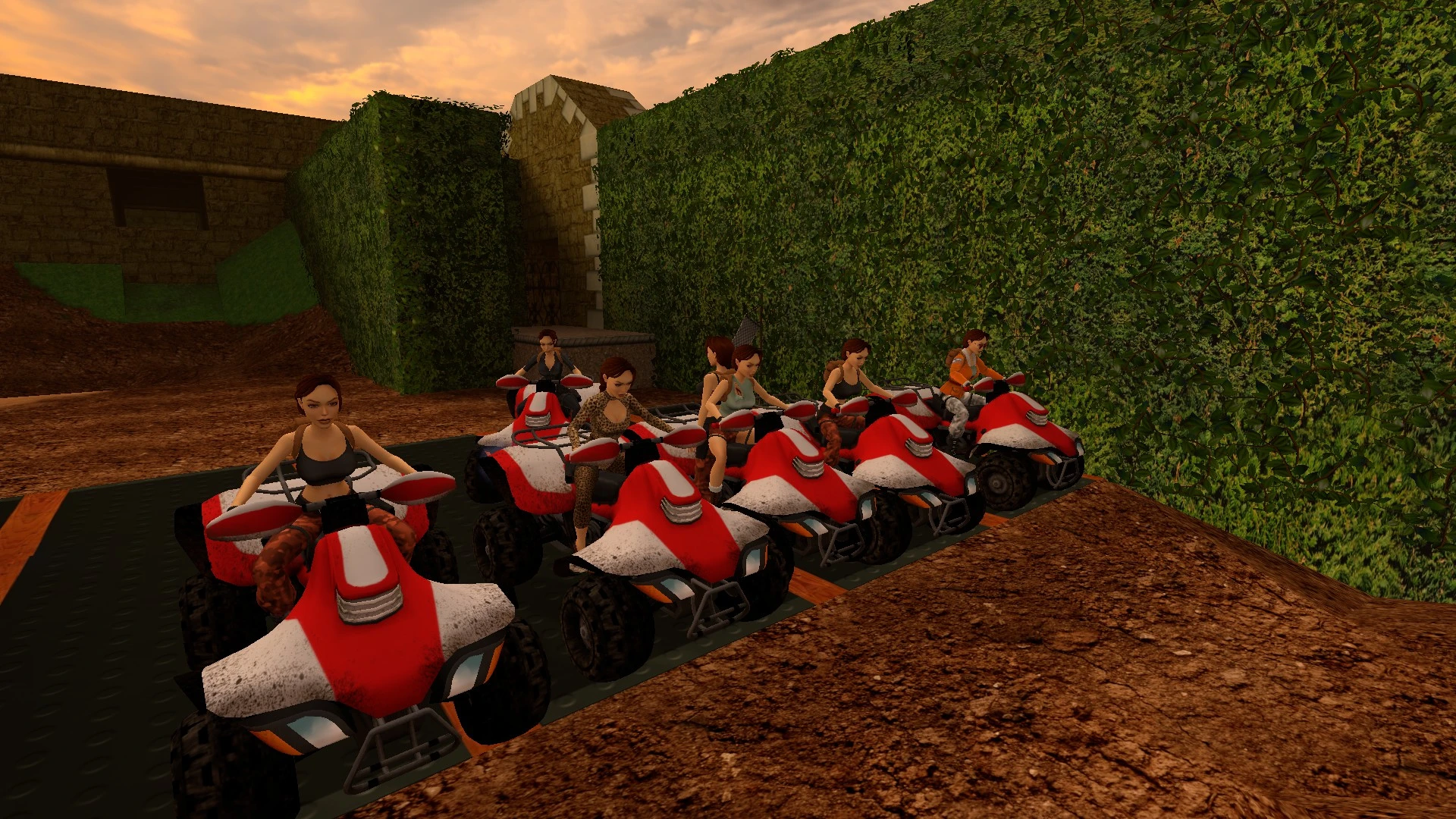 7 Laras racing on the quad bikes in TR3R multiplayer