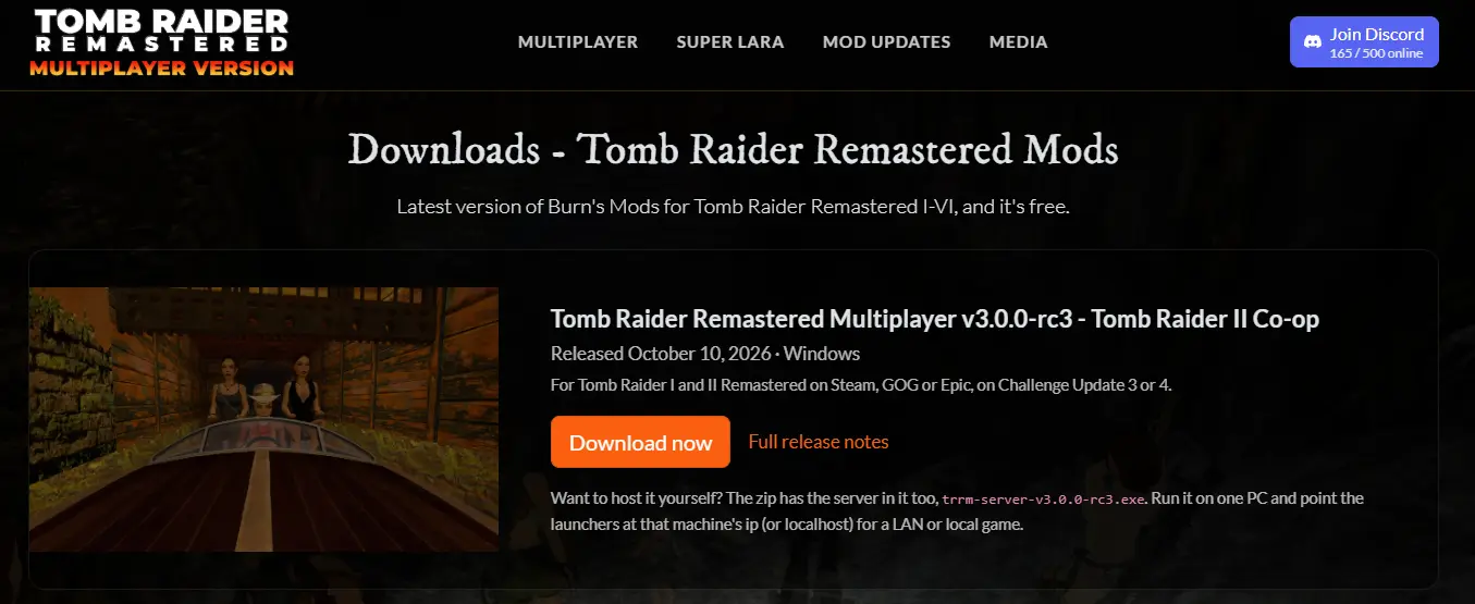 The v3 download box on the downloads page